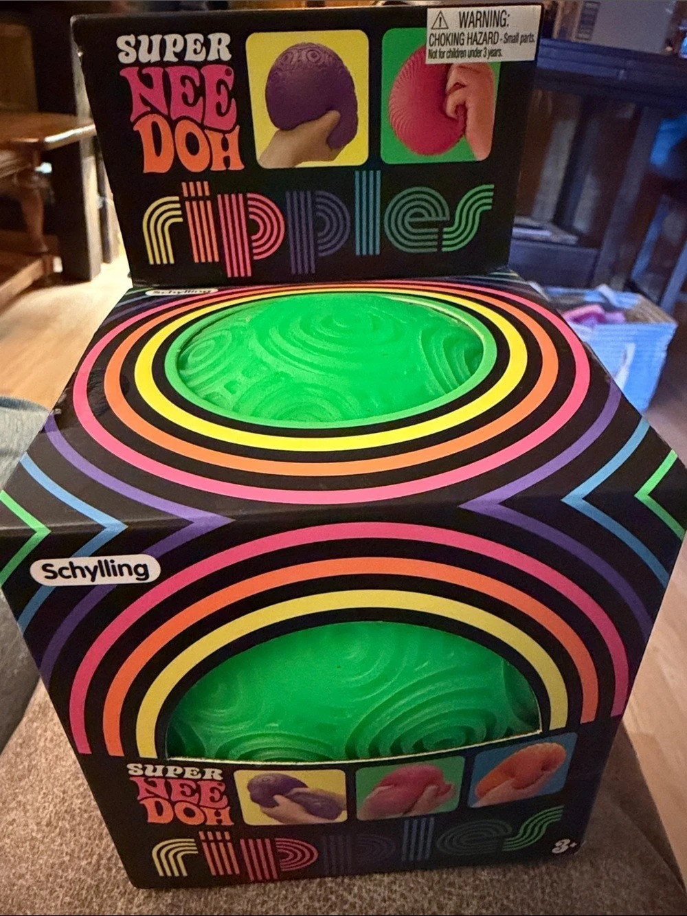 Schylling Super Nee Doh Ripply Nee Doh Sensory Toy in Green & Multicolor Like